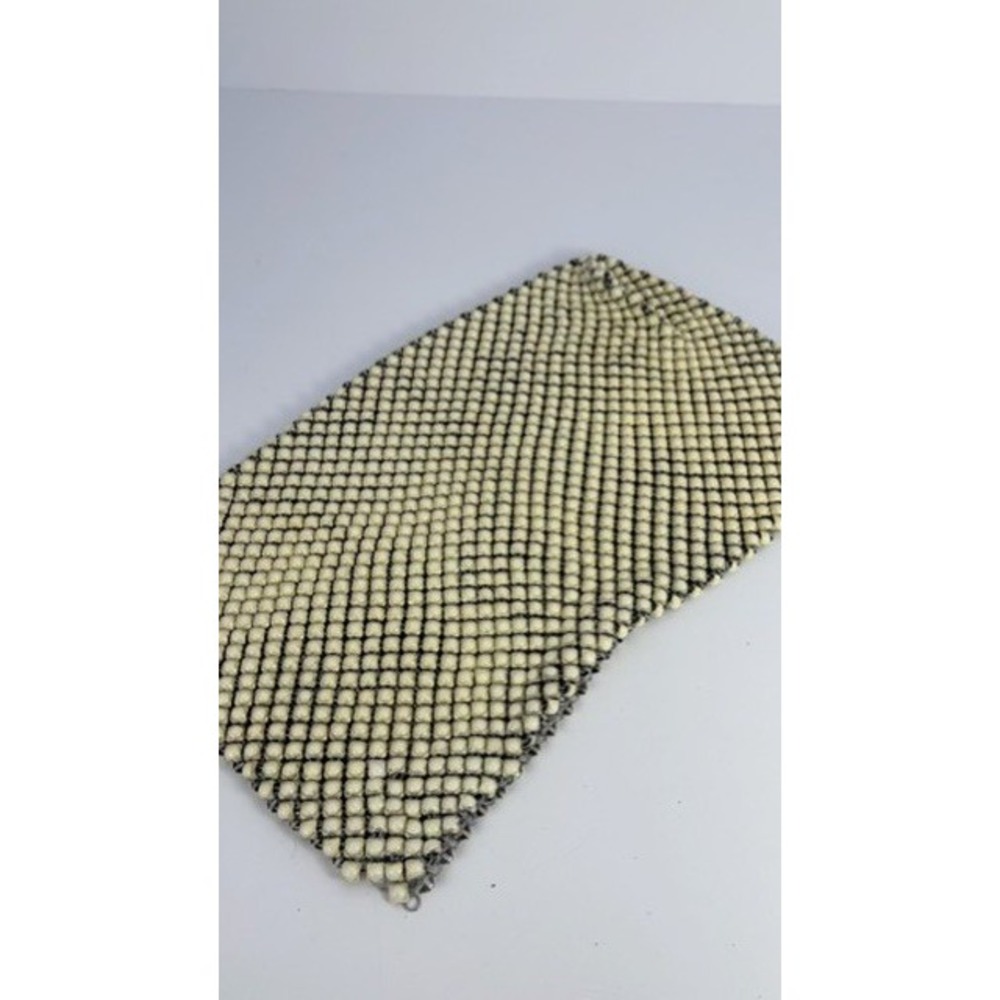 Vintage Cream Metal Mesh Fabric Remnant Whiting Davis Style Chainmail Piece - Picture 8 of 8